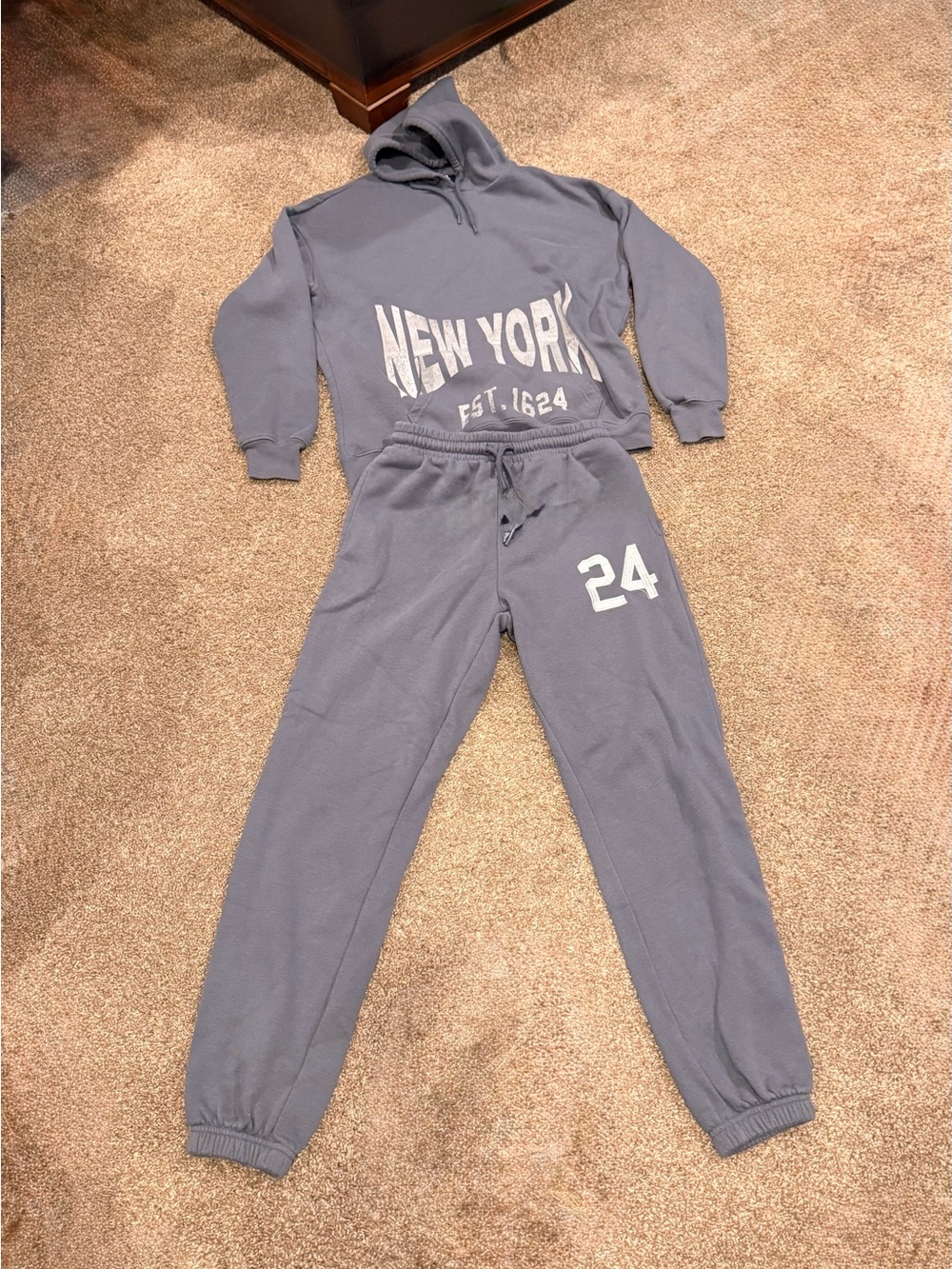 Kids Slate Grey Jogger Sweatpants with White '24' Print